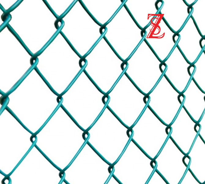 Plastic coated chain link fence