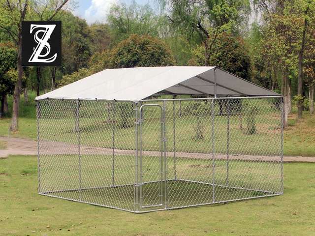 Boxed chain link kennel kits 