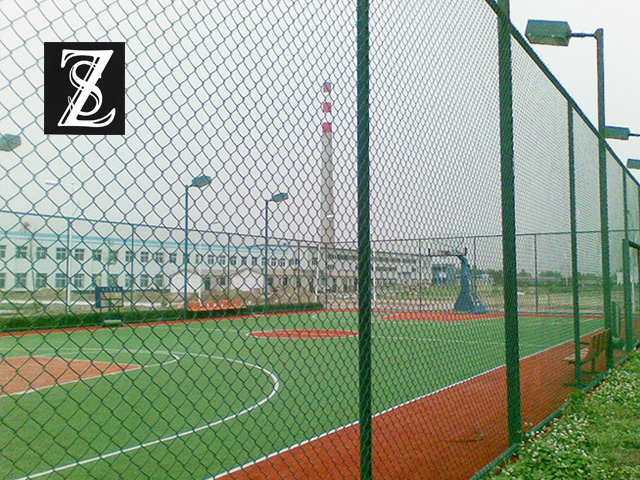 Plastic coated chain link fence